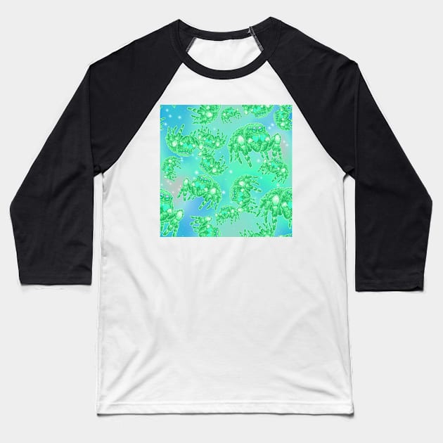 Pale Green Rainbow Space Spider (Bold Jumper) All Over Print Baseball T-Shirt by RJKpoyp